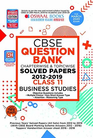 Read Oswaal CBSE Question Bank Class 12 Business Studies Chapterwise & Topicwise (For March 2020 Exam) - Oswaal Editorial Board file in ePub