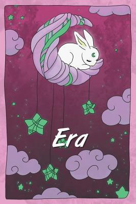 Read online Era: personalized notebook sleeping bunny on the moon with stars softcover 120 pages blank useful as notebook, dream diary, scrapbook, journal or gift idea - Jenny Illus file in PDF