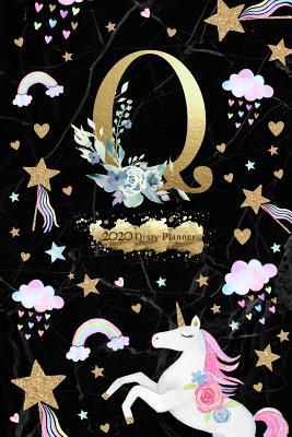 Download 2020 Diary Planner: Gold & Magical Unicorn January to December 2020 Diary Planner With Q Monogram on Dark Marble. - Elizabeth Riley | ePub