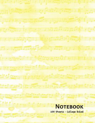 Download Notebook: Yellow Music Notes -100 Sheets - College Ruled (8.5 x 11) - Larkspur & Tea Publishing | ePub